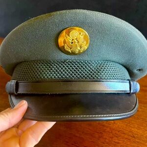 🎩Vintage 1940's Original Military World War II USAF Dress Hat Cap Visor W Eagle